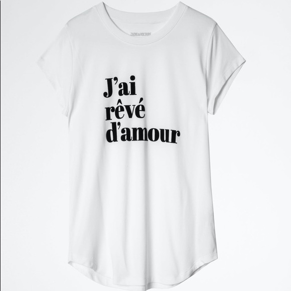 Zadig & Voltaire Tops Zadig Voltaire French Text Tshirt Poshmark
